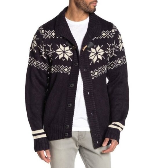 Weatherproof Fair Isle Toggle Knit Cardigan - Picture 1 of 13